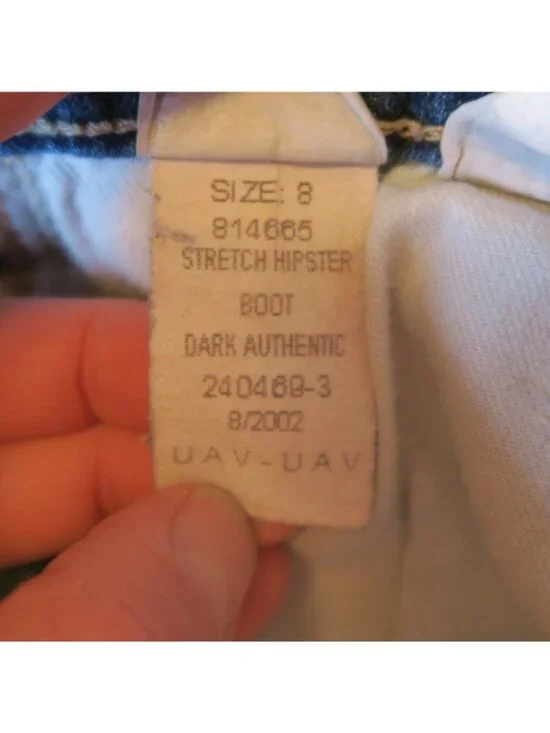 Tommy Hilfiger Bootcut Jeans 2002 Dark Wash Stretch Size 8 Hipster Fit - Picture 8 of 11